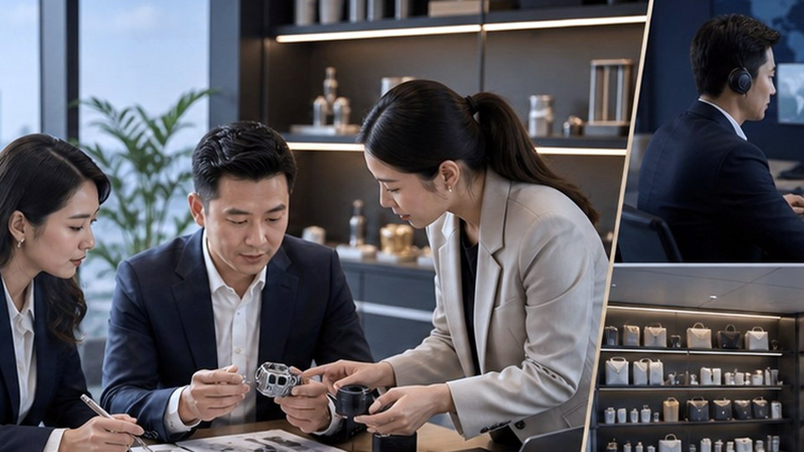 LIFA team reviewing China product sourcing categories supplier samples packaging options and inspection questions alternate workspace scene