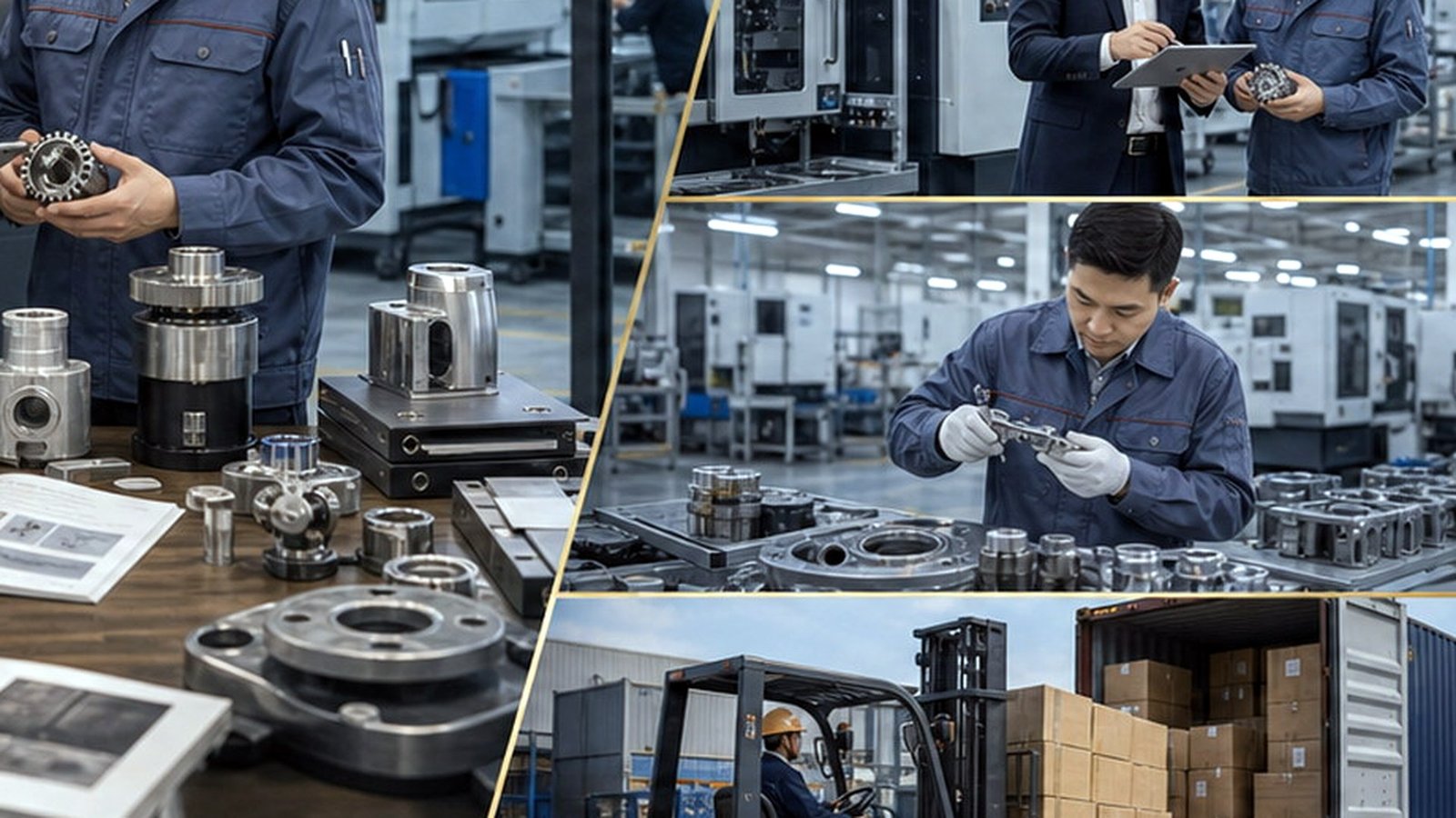Used machinery condition review and export preparation in China detailed sourcing coordination scene