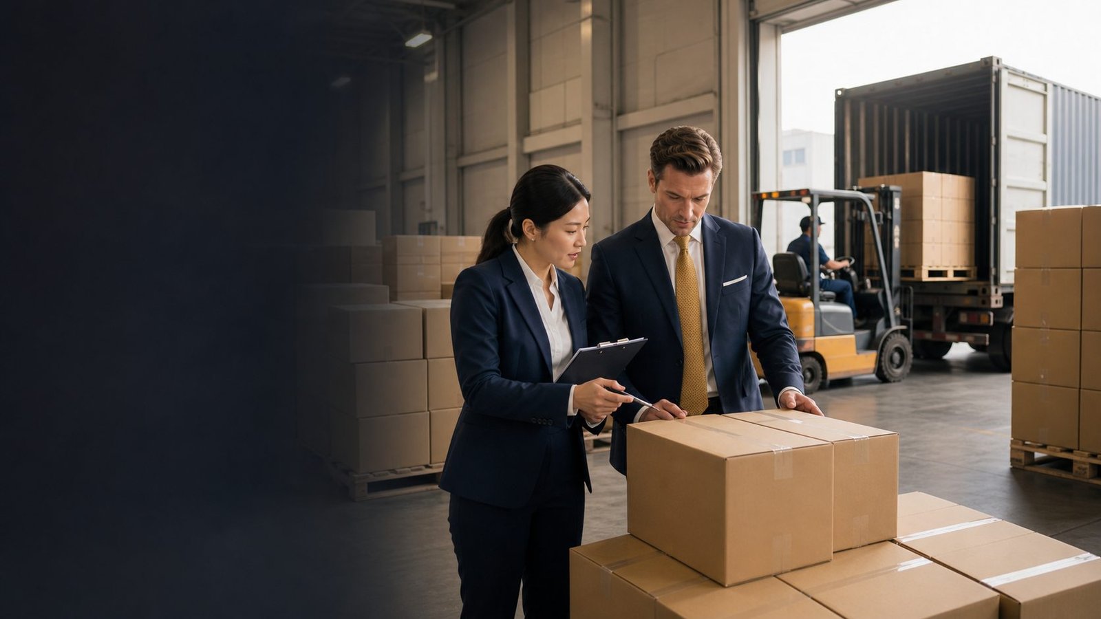 Shipping coordination with cartons and export documents prepared in China