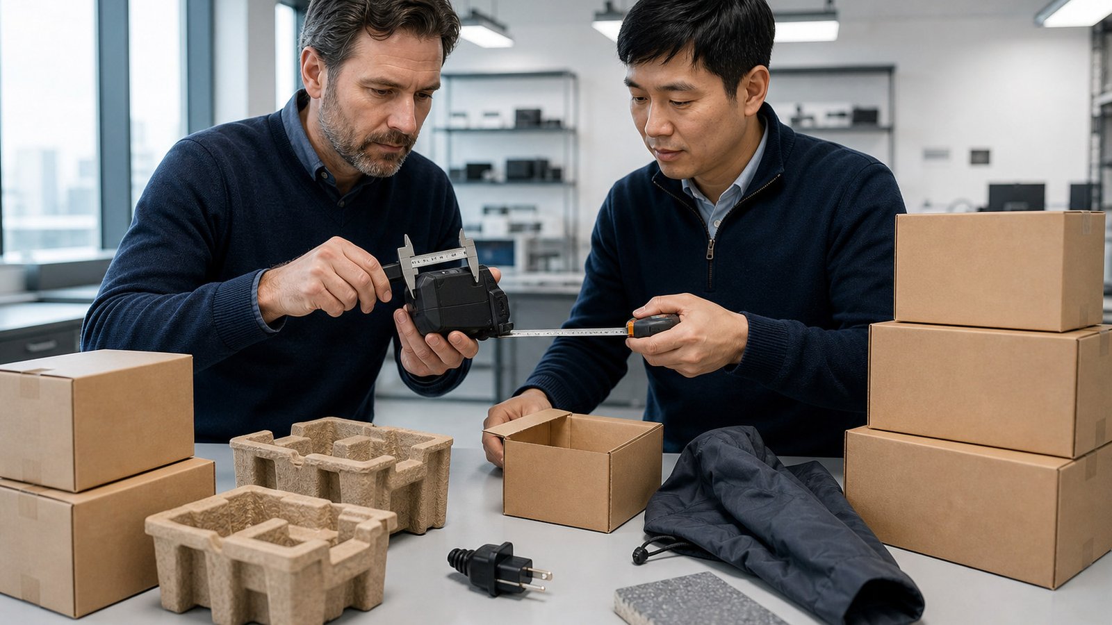 Canadian importer checking product specifications and packaging before shipment