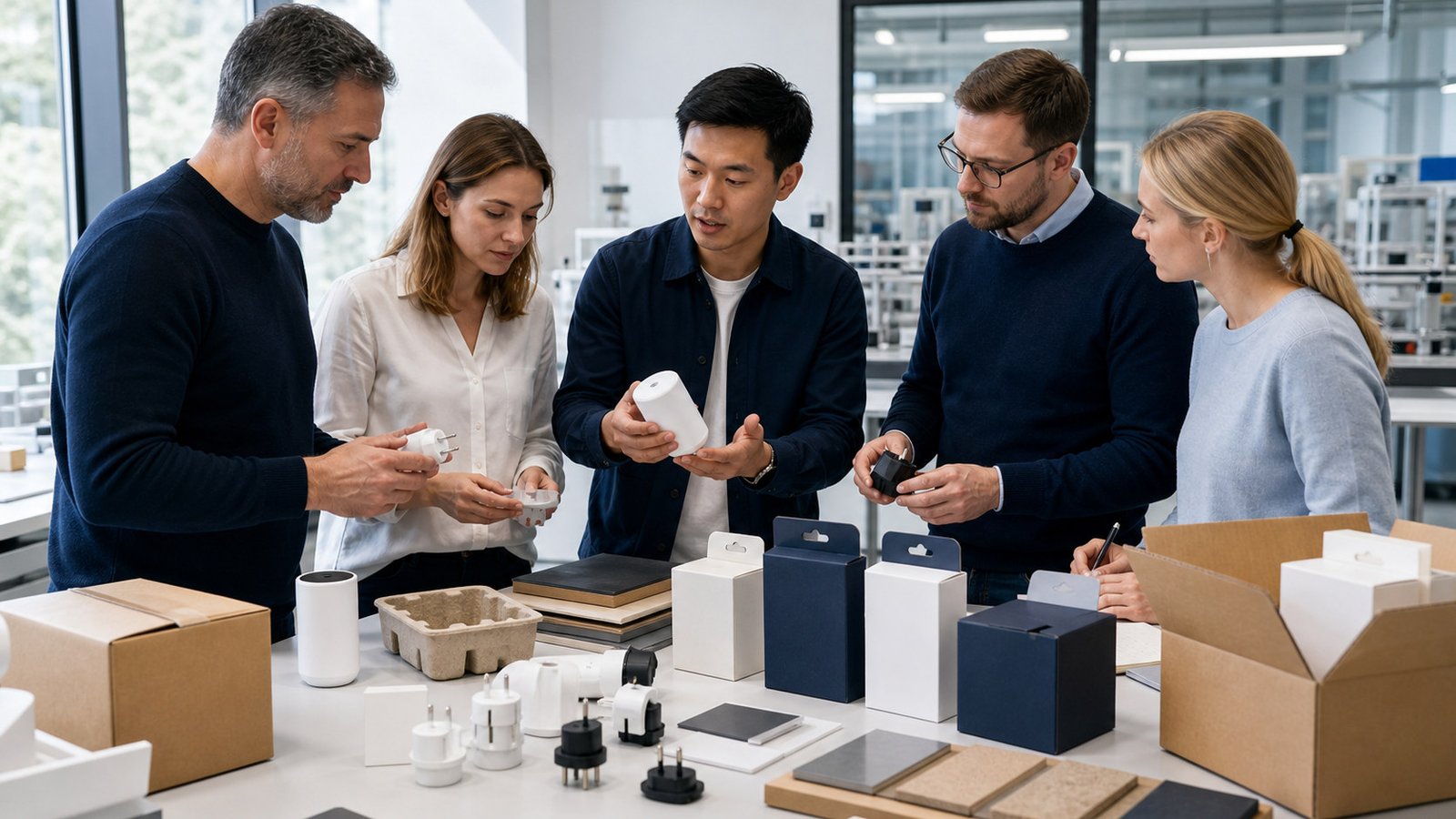 European buyer reviewing product documents, labels, and packaging requirements