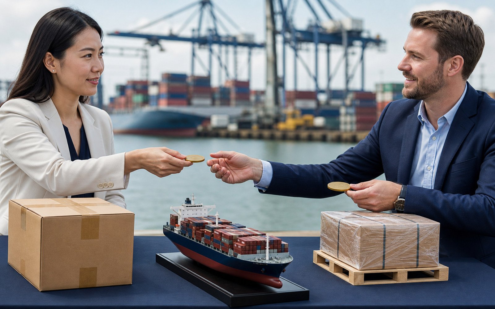 Shipping documents and cargo handoff points used to compare FOB, CIF, and DDP terms