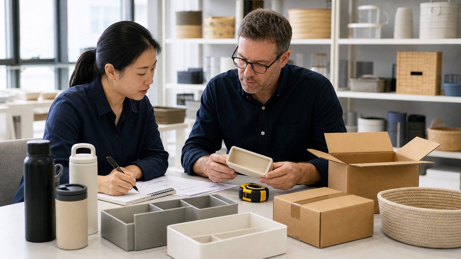 Consumer goods arranged for product, packaging, and supplier comparison