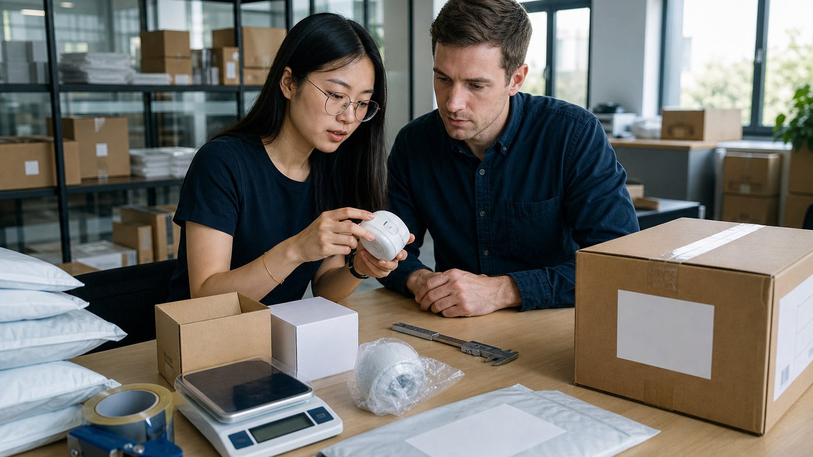 E-commerce products prepared with retail packaging and fulfillment details