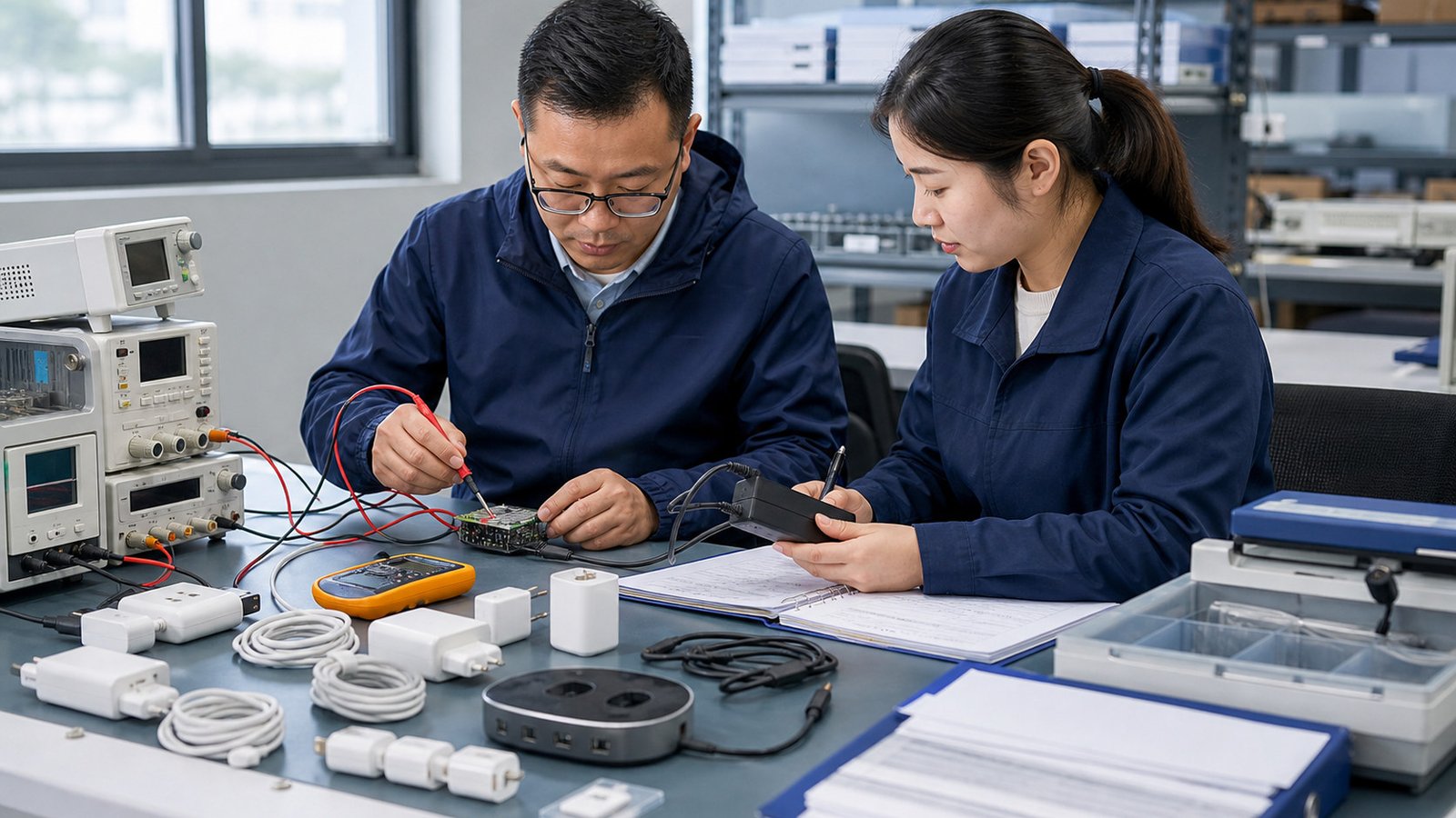 Electronics accessories checked for specification, compatibility, and packaging