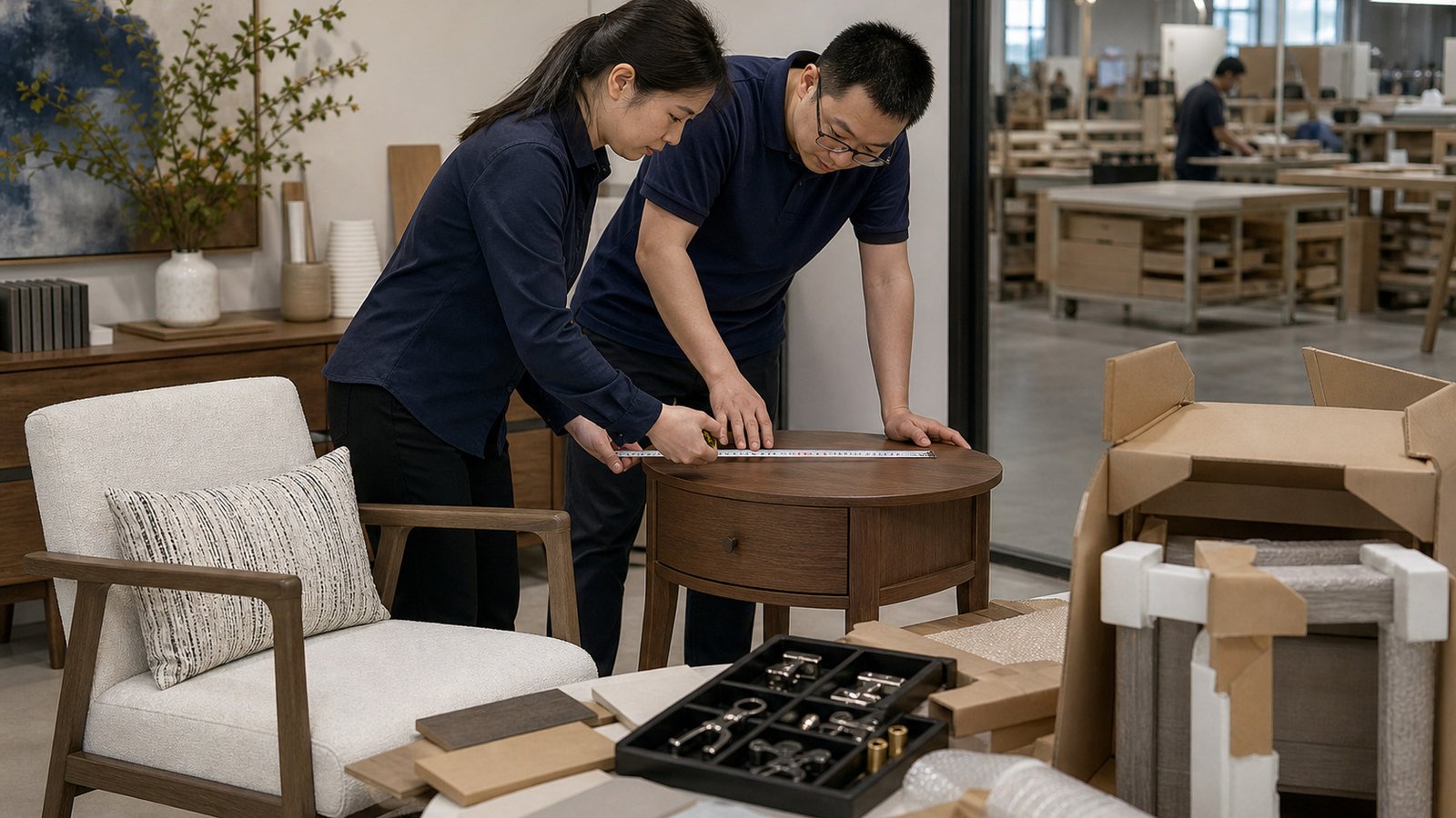 Home furniture and decor samples reviewed for materials, finish, and dimensions