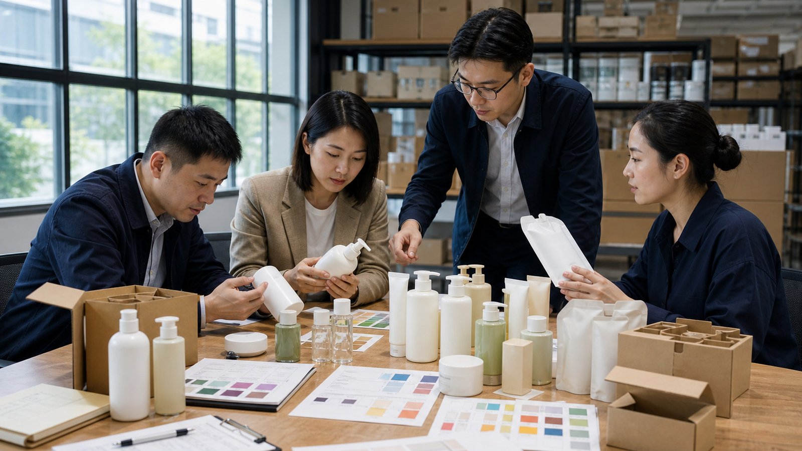 Private-label products, packaging, and artwork arranged for approval