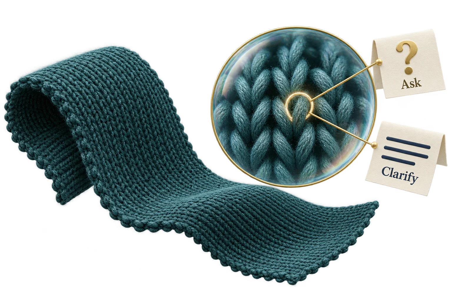 A textile construction detail connects a specific question to the supplier reply that needs clarification.