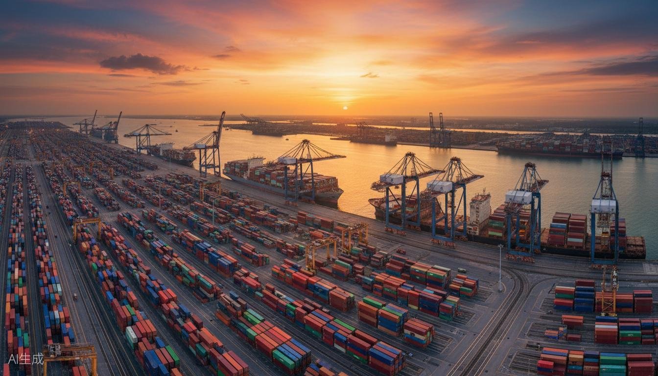 China sourcing and global trade — container port and manufacturing