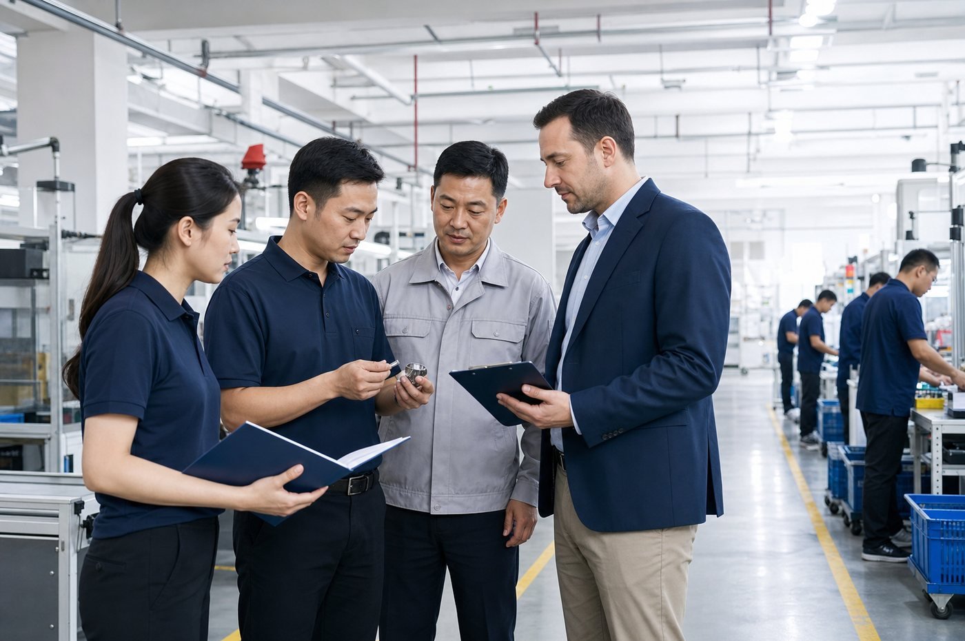 Factory verification discussion in a modern production facility