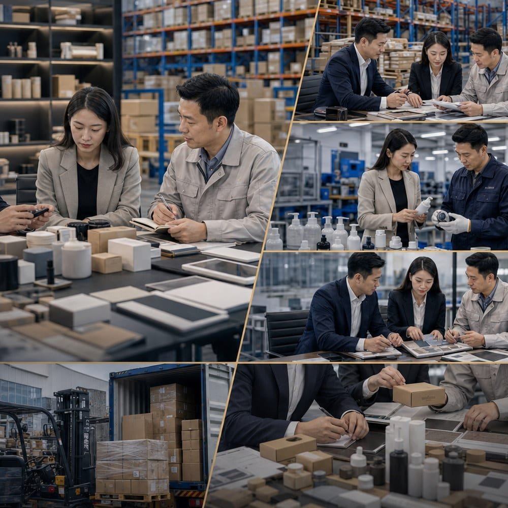 Professional team discussing supplier communication