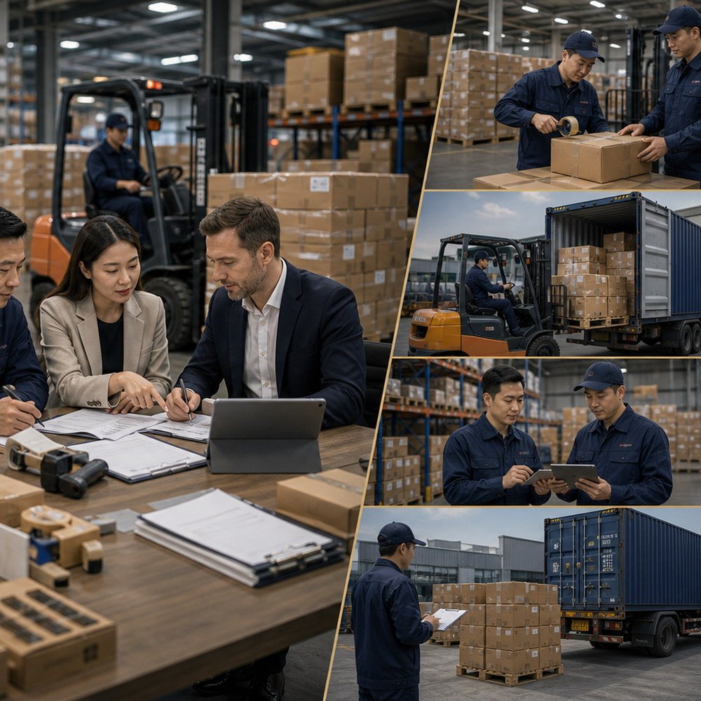 Professional team discussing supplier communication