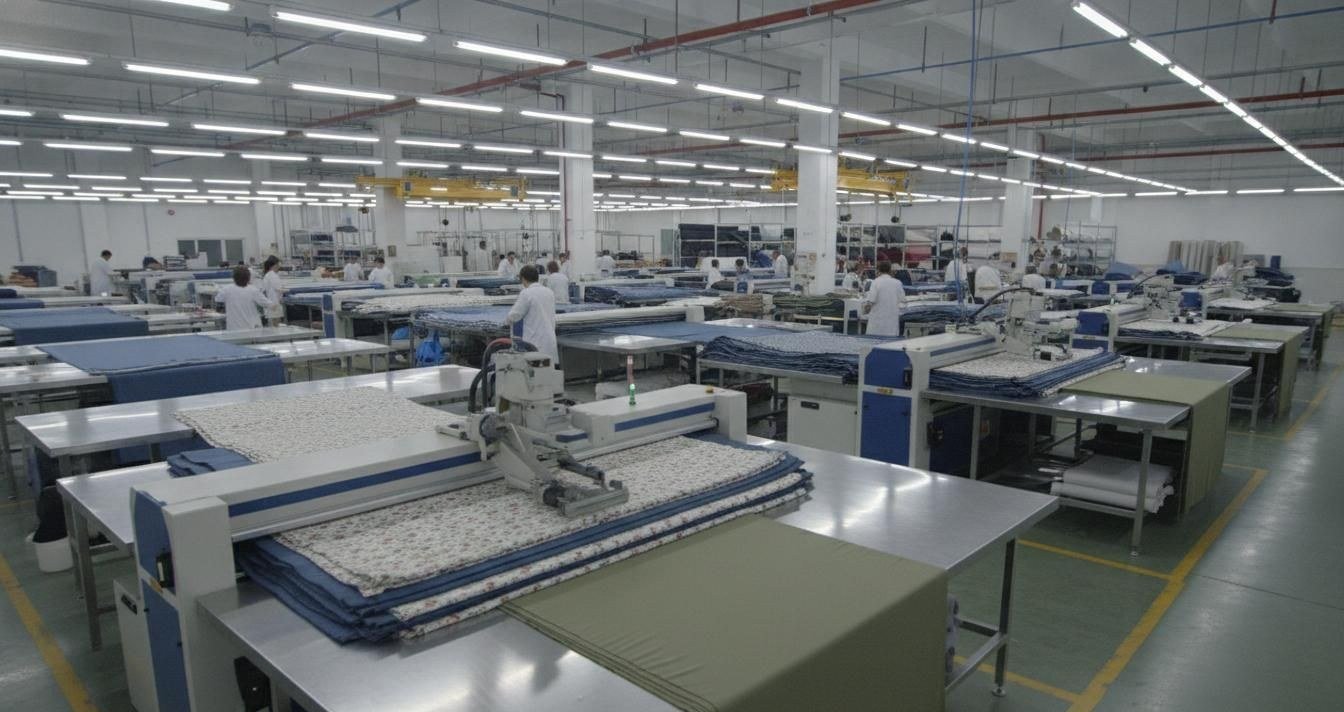 Apparel packaging and shipping preparation with cartons, labels, inspection notes, and export coordination