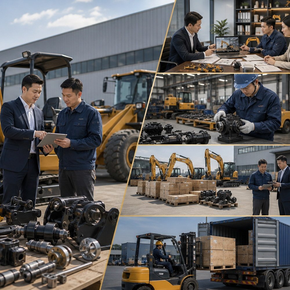 Construction equipment supplier communication and model requirement review