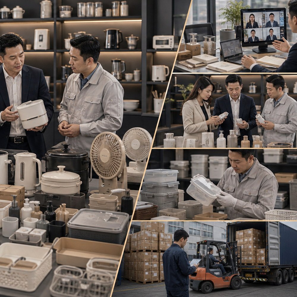 Consumer goods supplier communication with household product samples and specification notes