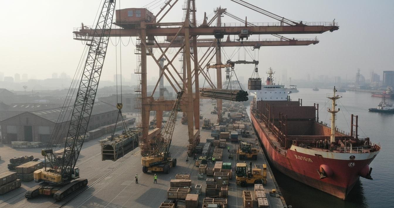 Consumer goods cartons, packing labels, and shipping preparation from China