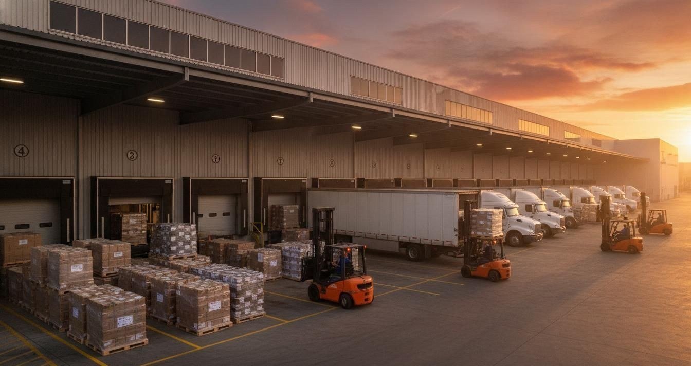 Energy and lighting products packed for shipment with cartons, pallet planning, labels, export preparation, and logistics coordination
