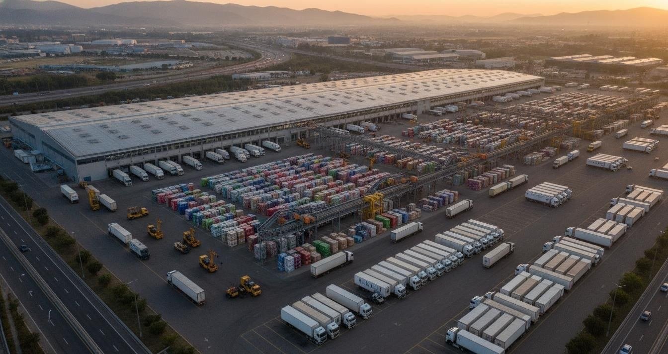 Mobile accessory cartons and warehouse loading prepared for shipping coordination