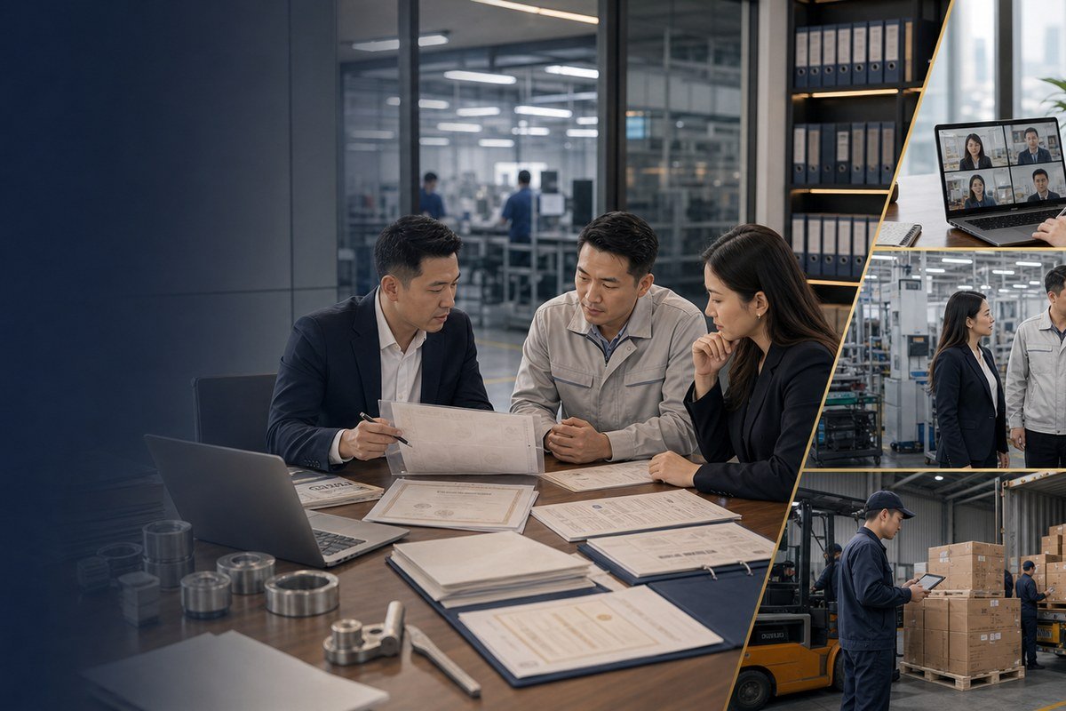 Supplier verification review of business documents and risk signals in China