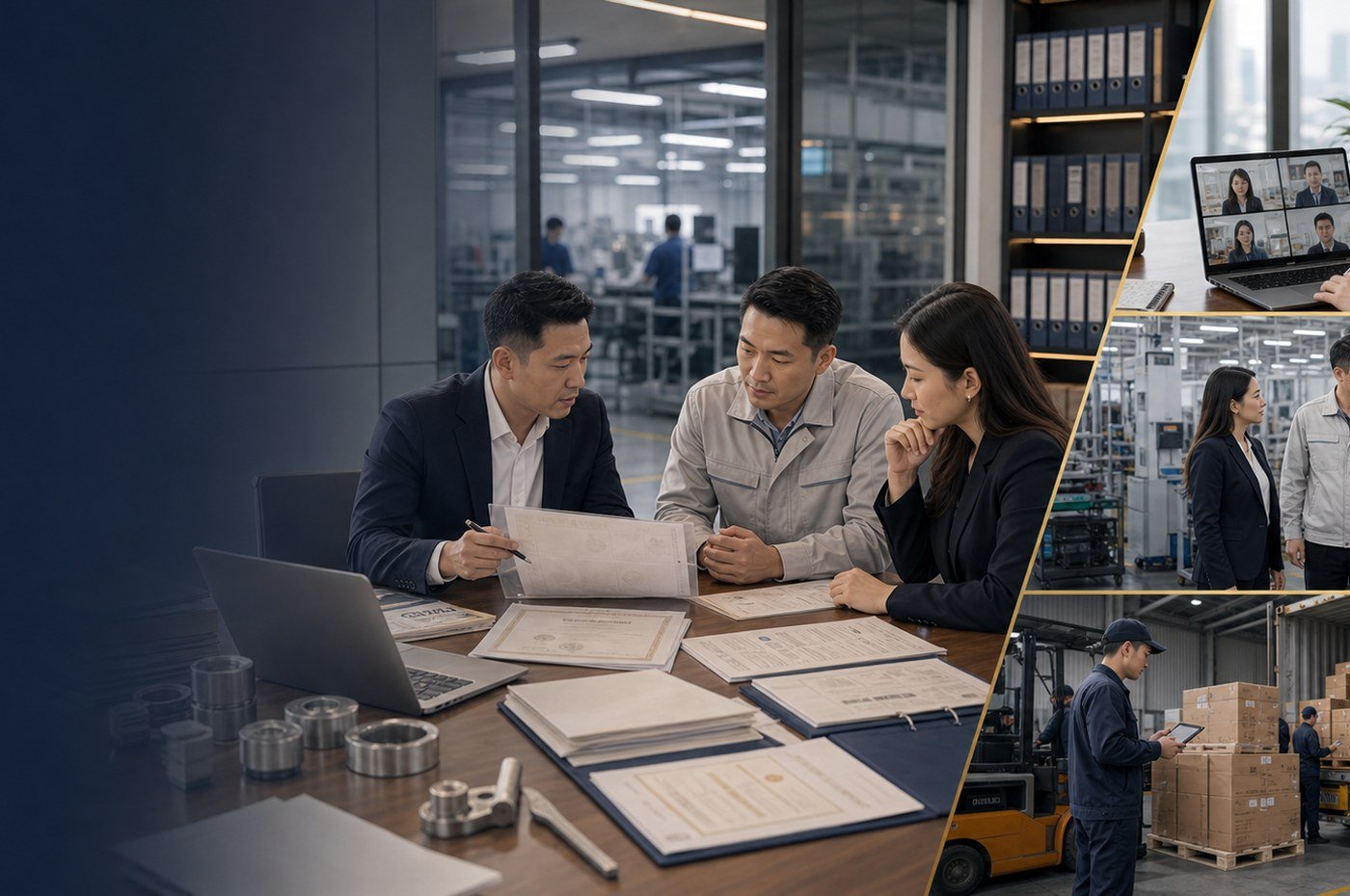 Supplier verification overview with business document review and sourcing notes
