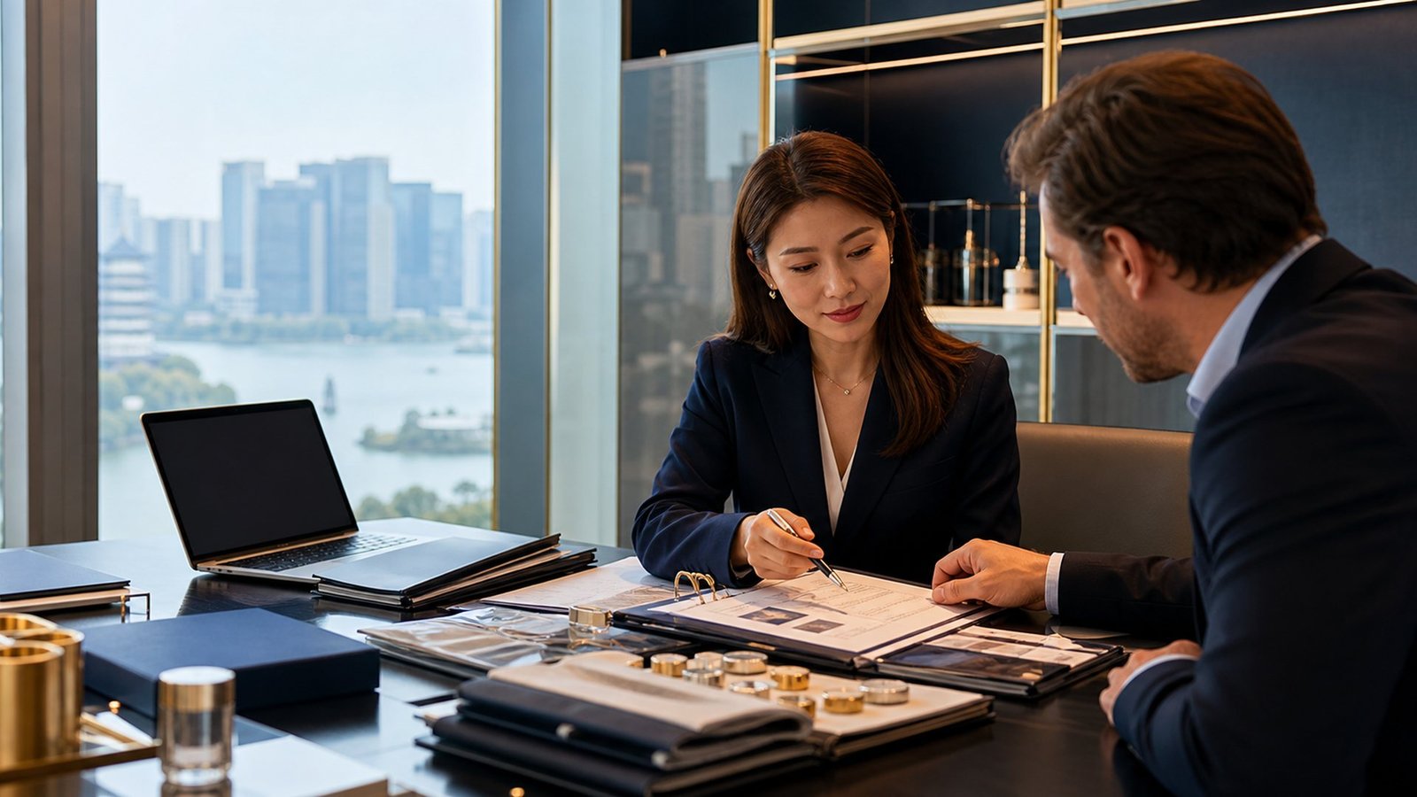 China sourcing consultation in a modern Hangzhou office